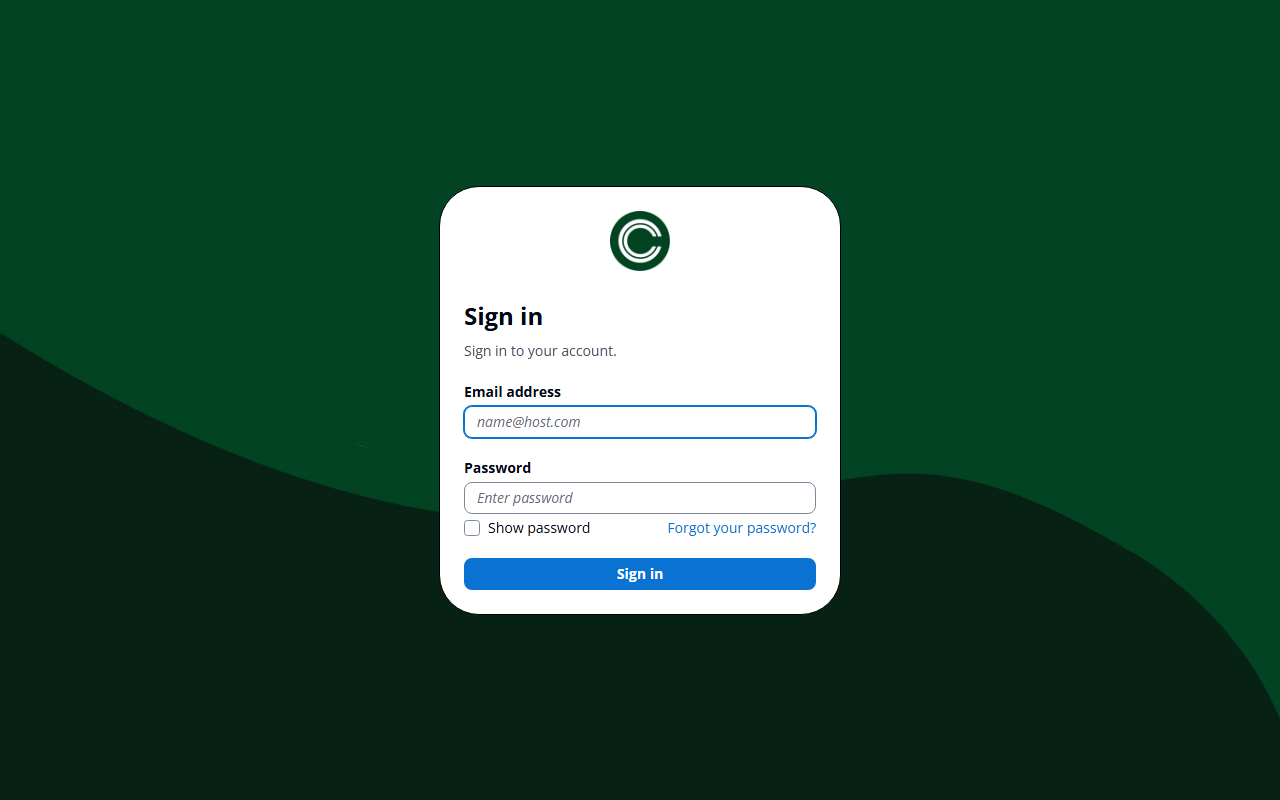 Cohesion's app.cohesionplatform.com sign-in screen for existing users